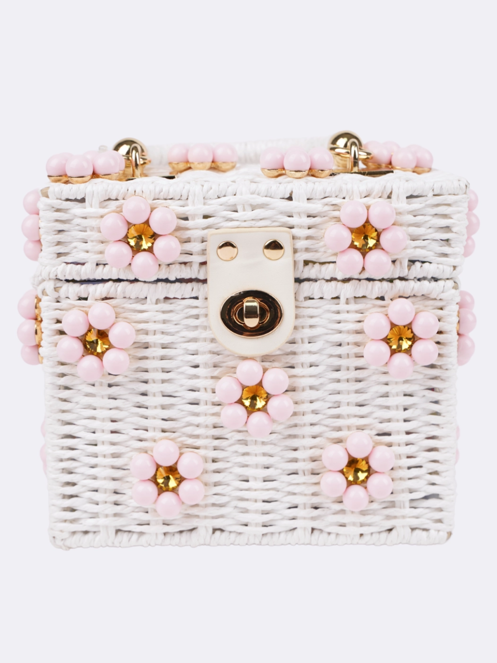 Wicker Bucket Daisy Flower Purse