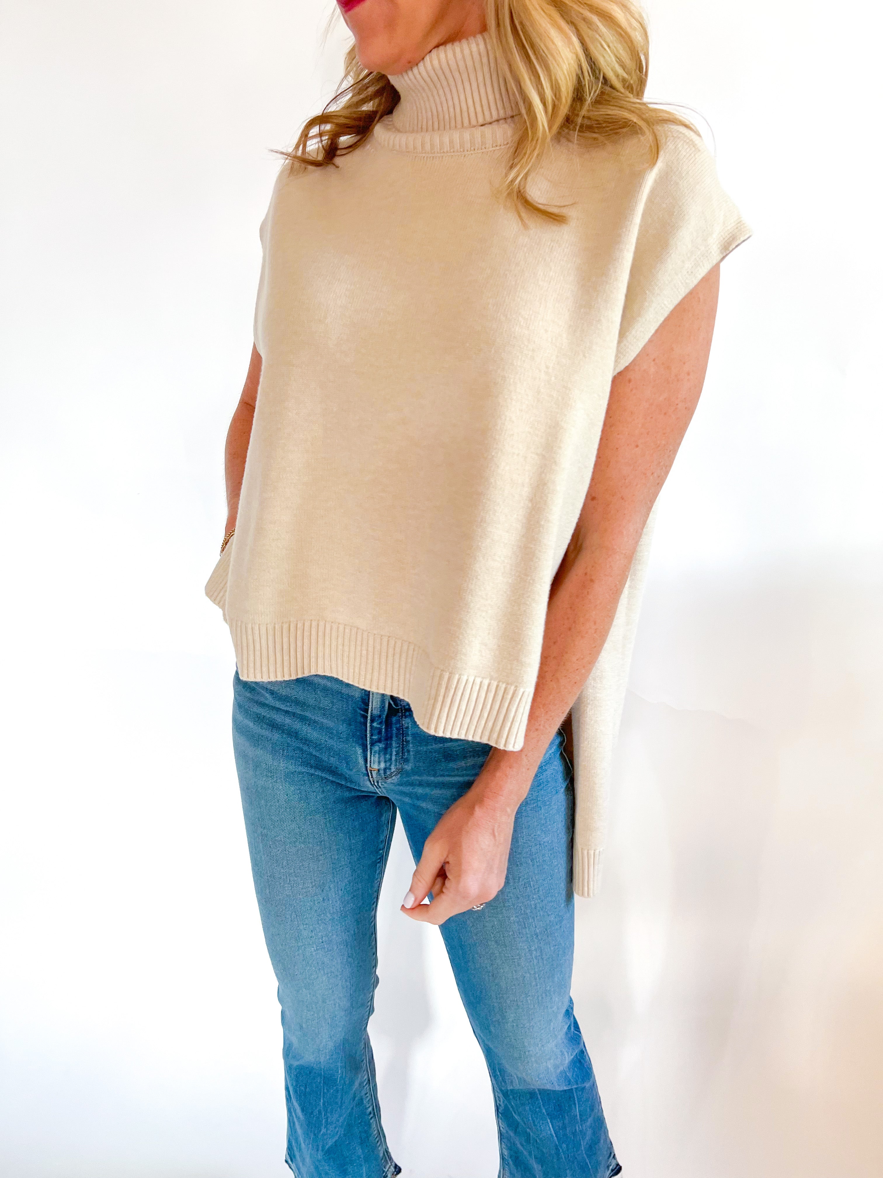 High Low Turtleneck Sweater Top – Swoon Boutique New Orleans