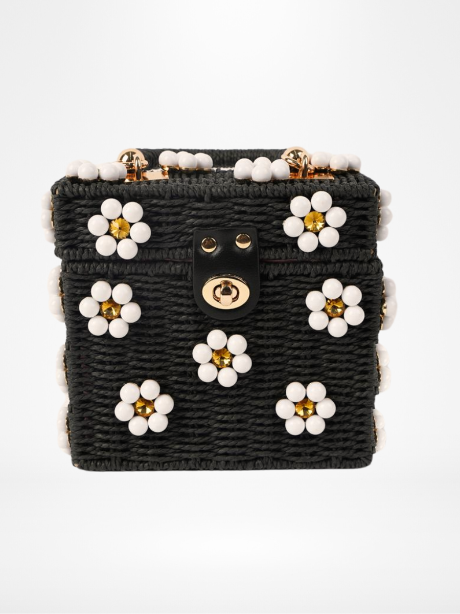 Wicker Bucket Daisy Flower Purse