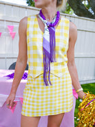 Gingham vest and mini skirt set