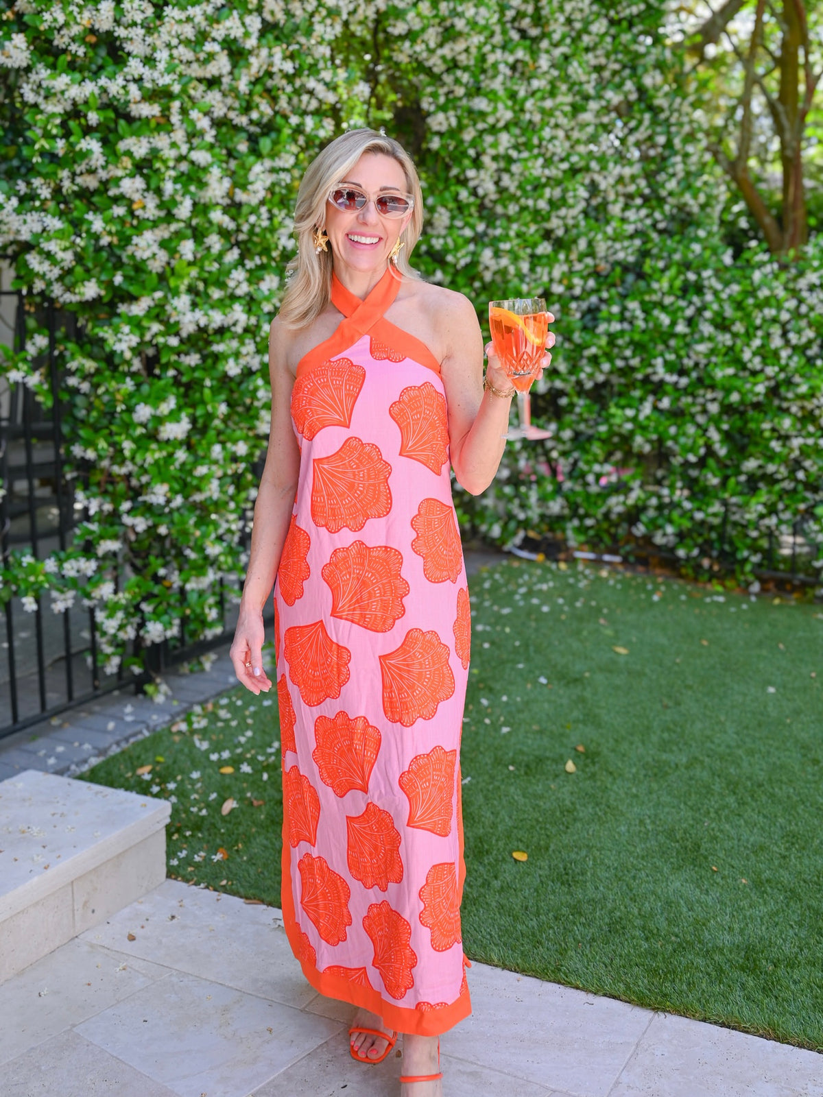 Shell Print Halter Maxi Dress Shell Print Halter Maxi Dress