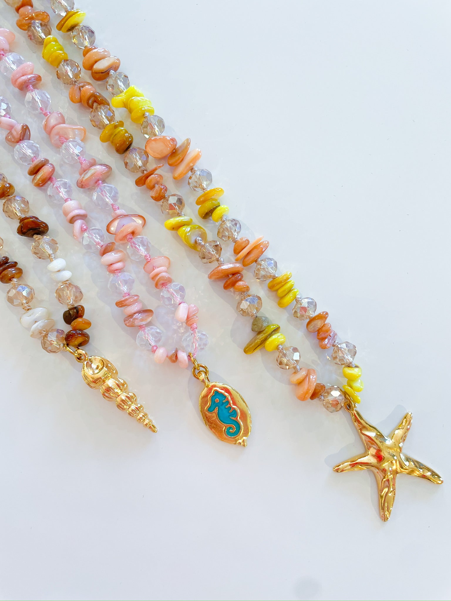 Beaded Semiprecious Chips Necklaces