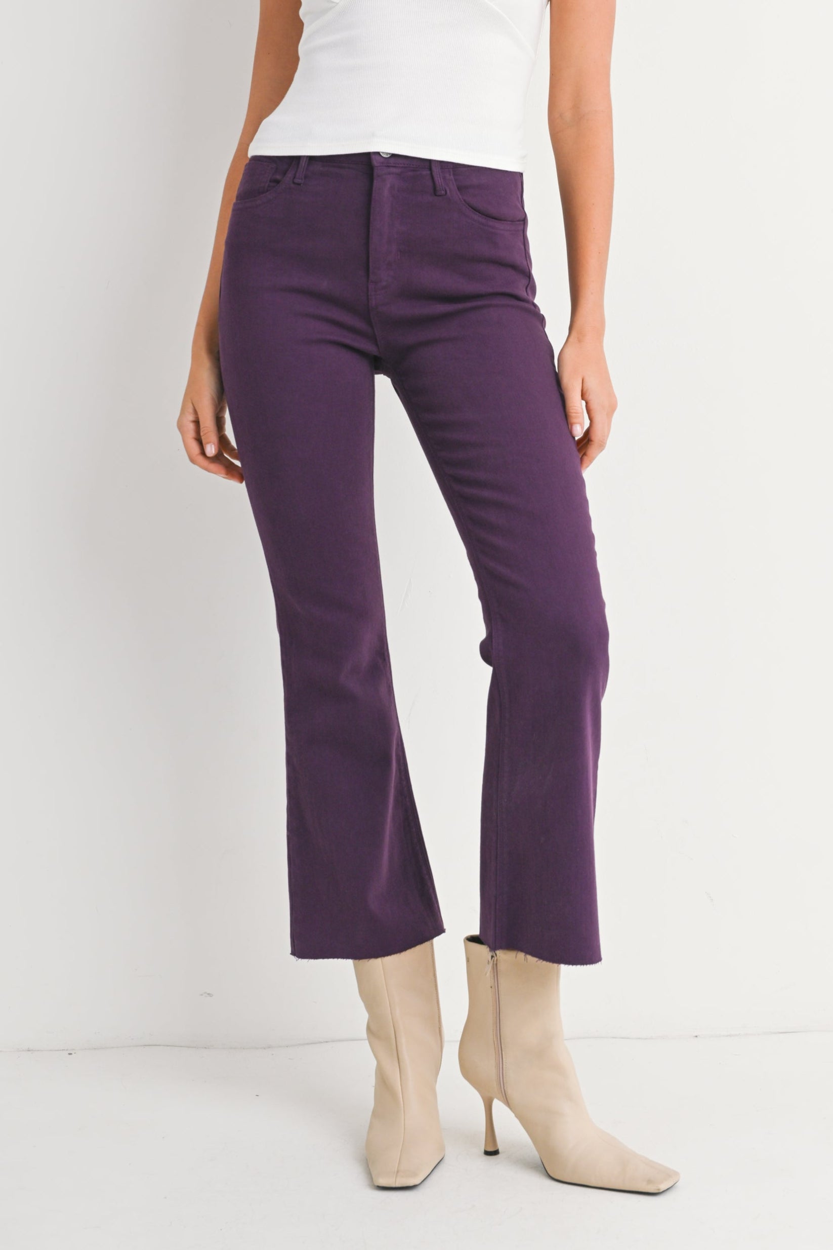 Mardi Gras High Rise Tonal Crop Flare