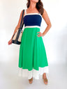 Color Block Sleeveless Midi Dress