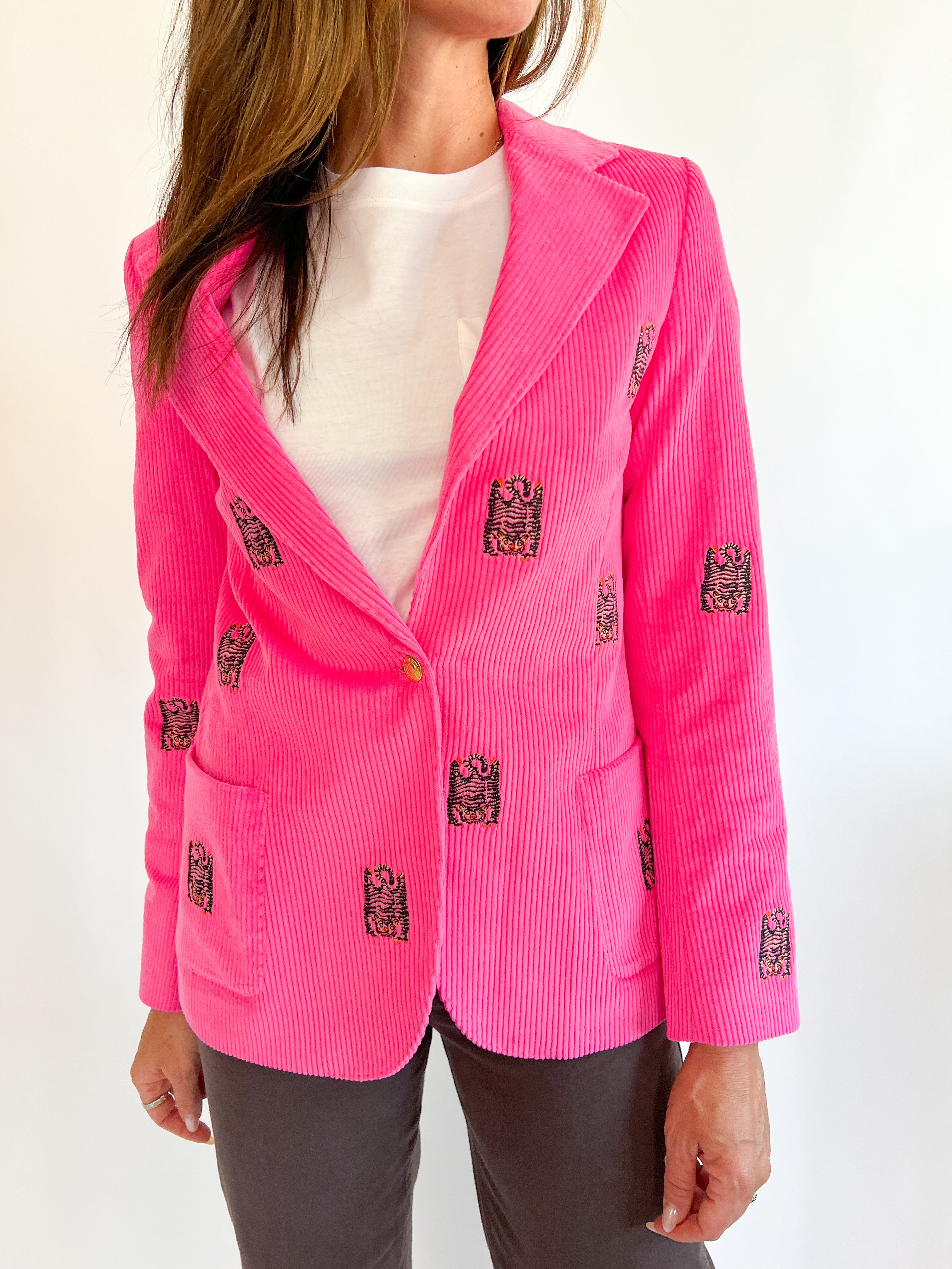 Tiger Embroidered Rosa Blazer – Swoon Boutique New Orleans