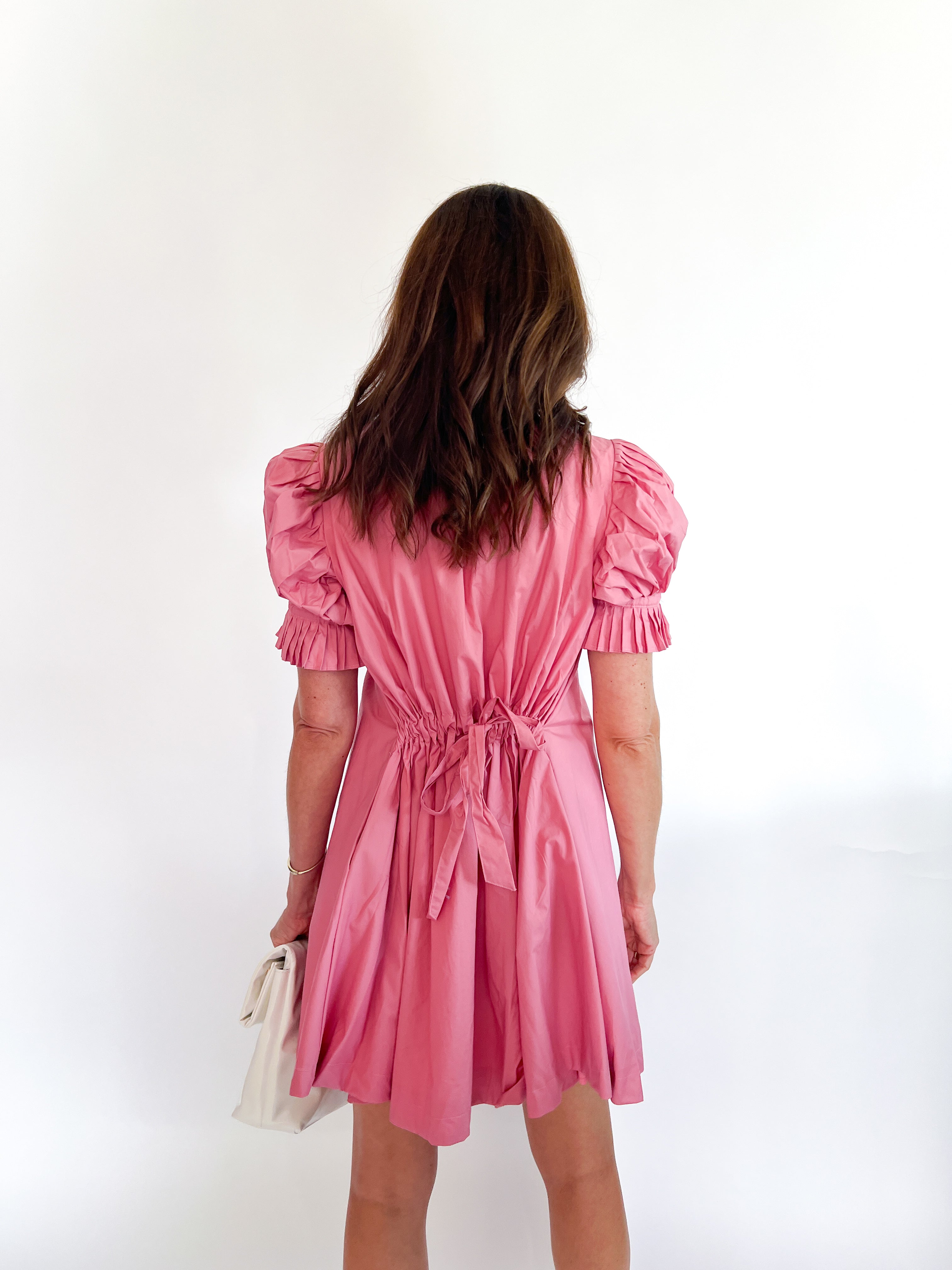 pink puff sleeve mini dress Hot poshboutiquecanton Captivate in this pleated detail puff sleeve mini dress Maeve Puff-Sleeve Square-Neck Mini Dress