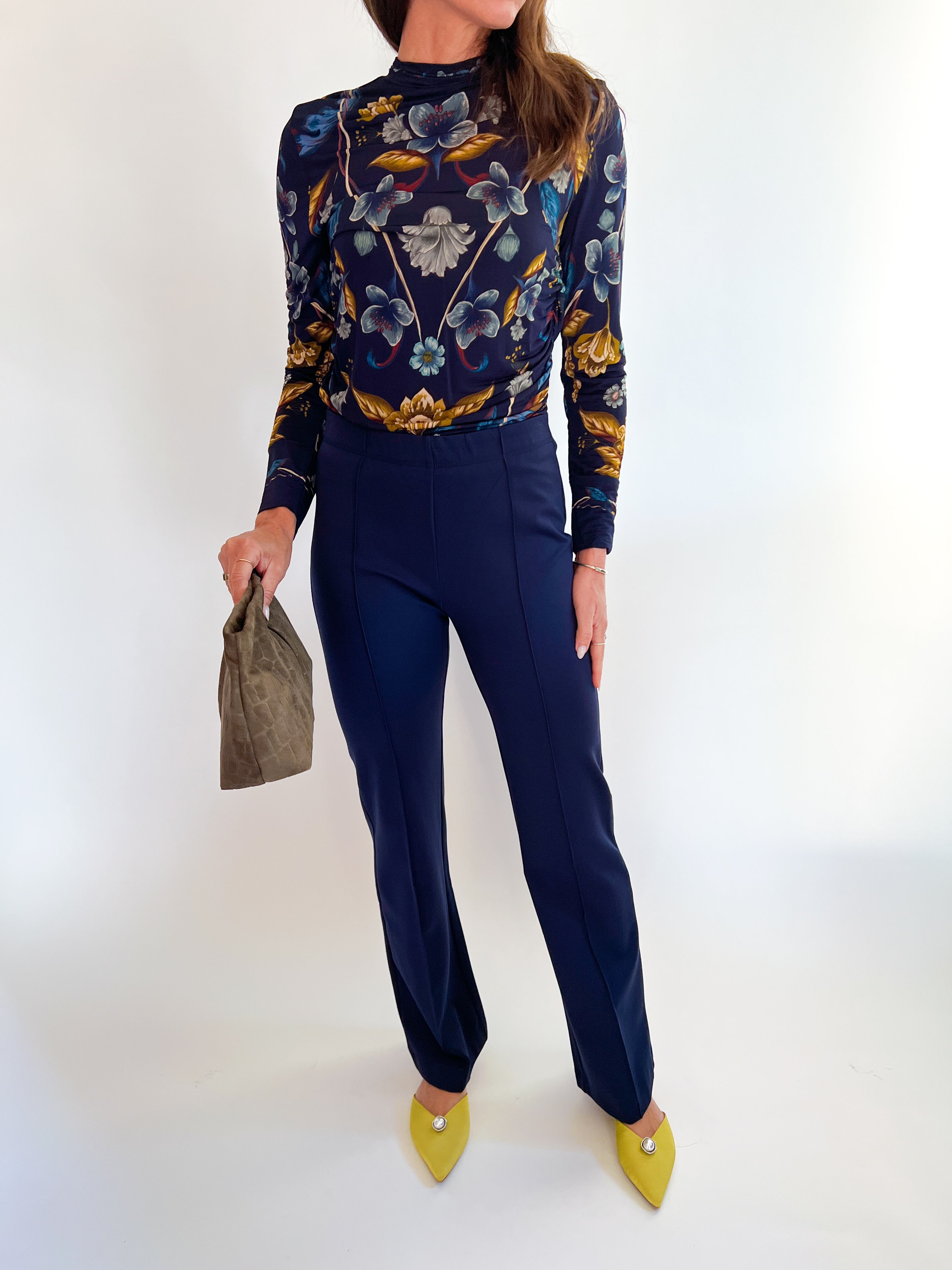 Front Seaming Ponte Knit Pant