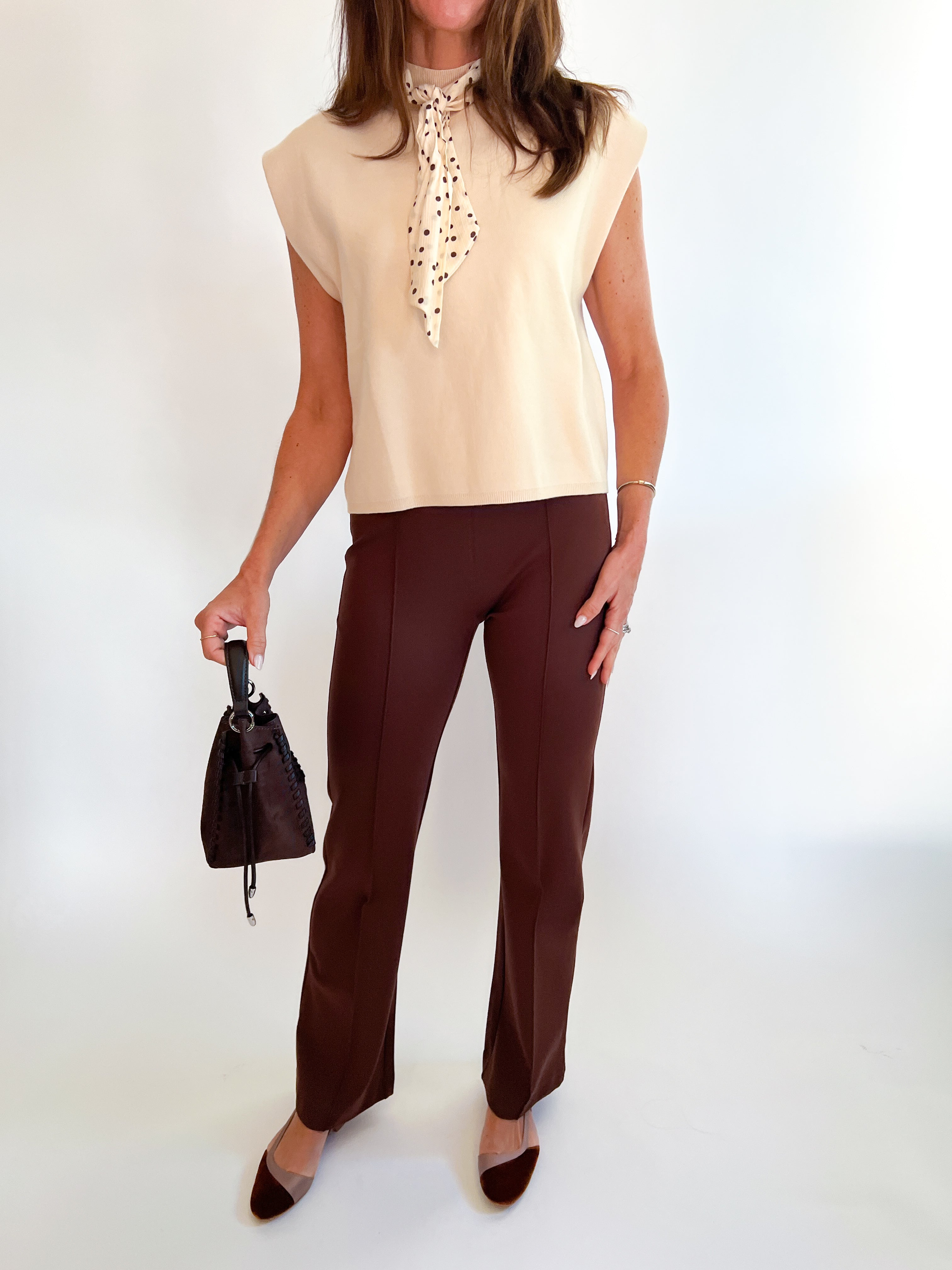 Front Seaming Ponte Knit Pant