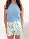 Metallic Ribbed Knit Sleeveless Top