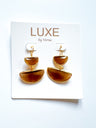 Double Bezel Drop Stone Earring