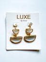 Double Bezel Drop Stone Earring