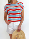 Cap Sleeve Striped Top