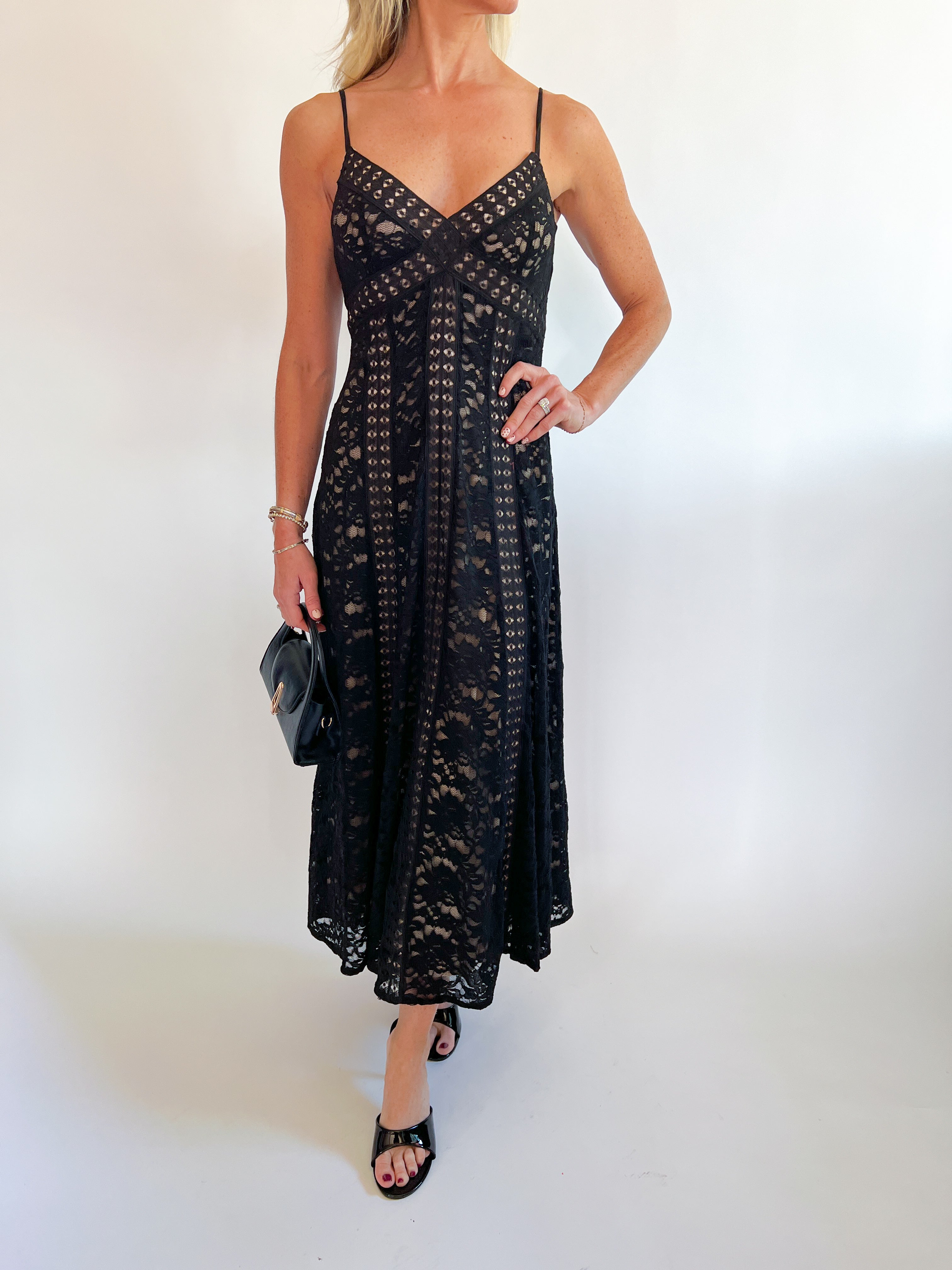 ワンピース Yoke Lace Volume Dress Yoke Lace Volume Dress」 White/Blue Gray/Black #laubeblanc