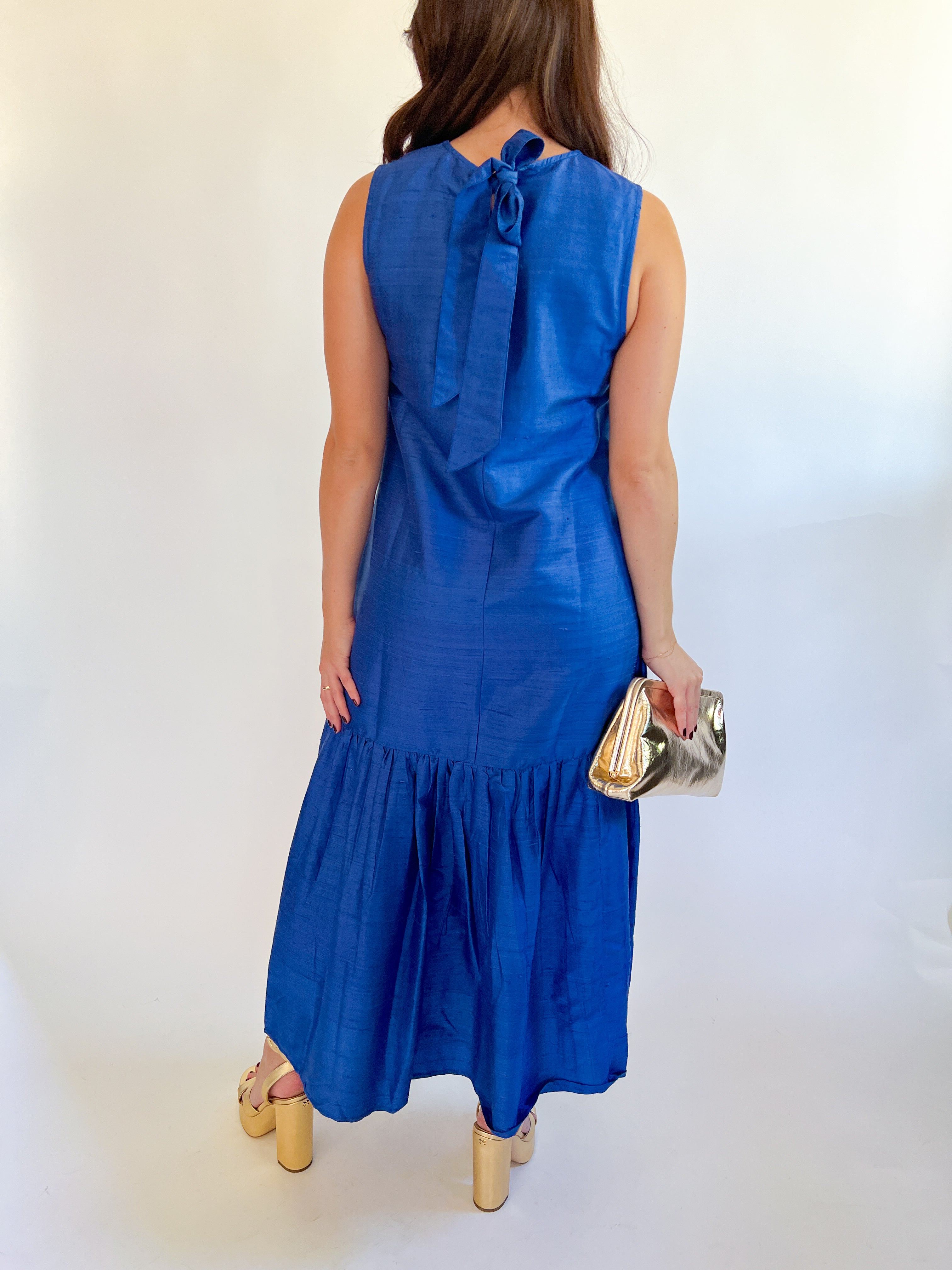 Silk Cobalt Evening Dress - Cobalt / L Silk Cobalt Evening Dress - Cobalt / L