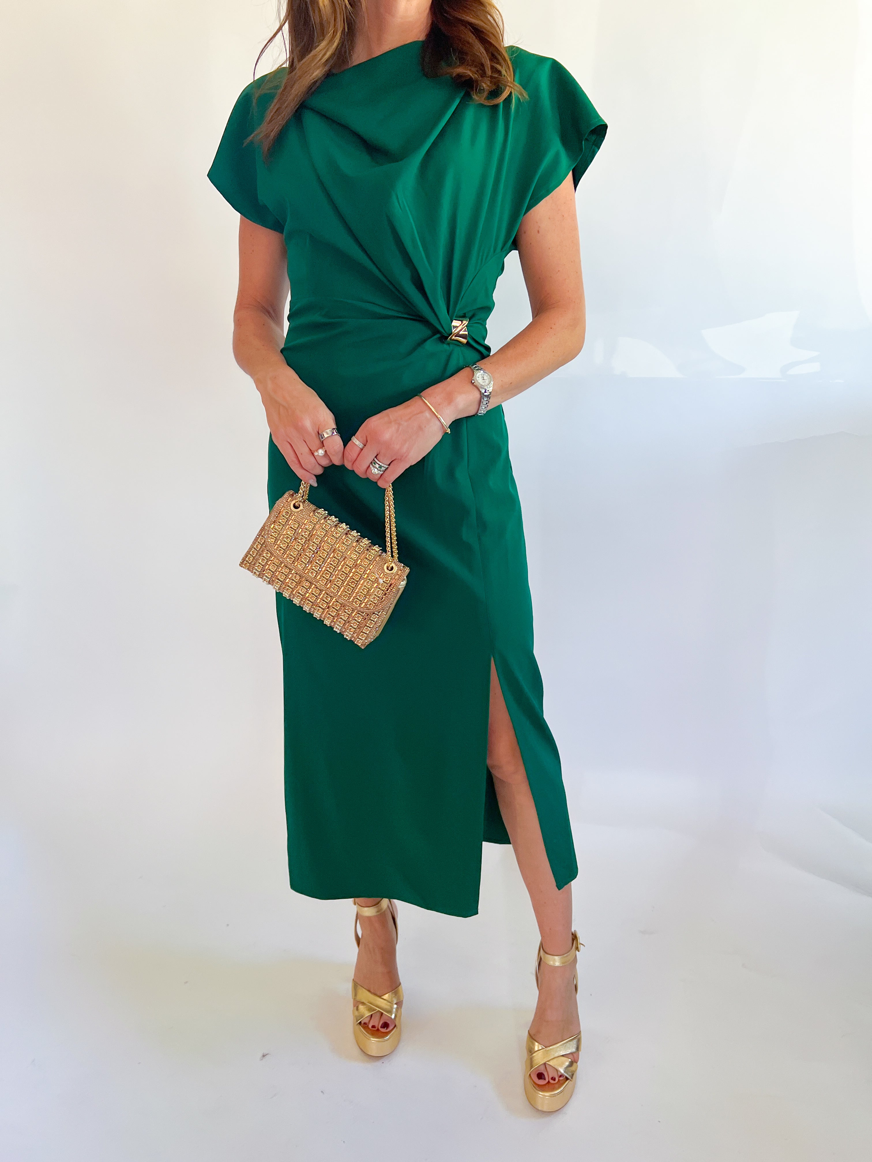 Vanessa Cowl Neck Midi Dress
