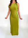 One Shoulder Satin Maxi Dress