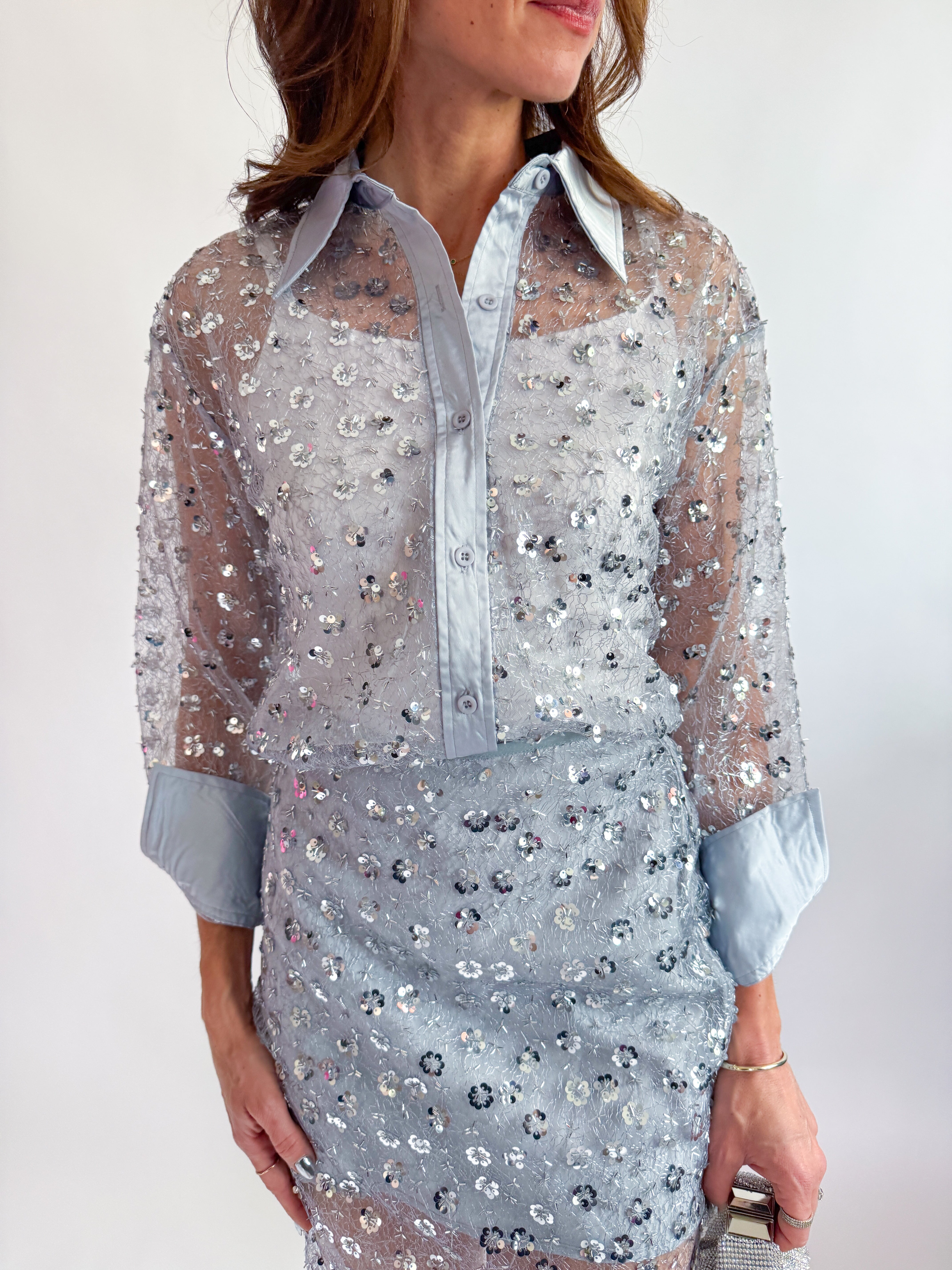 Sheer Sequin Shirt