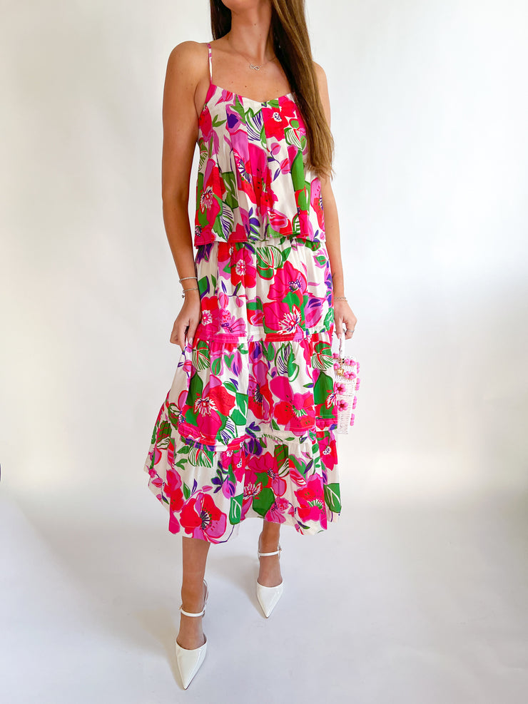 sachin and babi light blue dress THML Poplin Tiered Embroidered Mini Dress In Pink