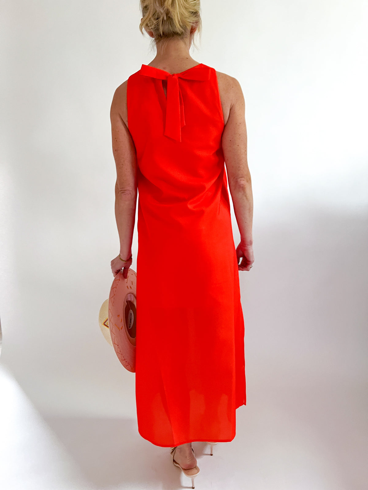 column midi dress Red Link Column Midi Dress Red Link / L