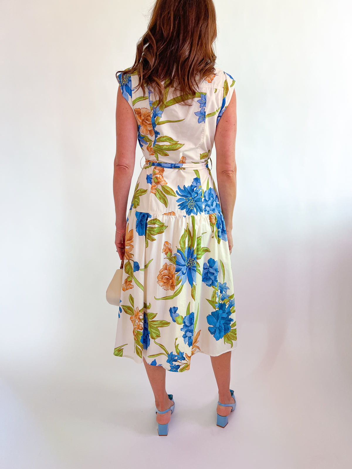 self tie midi dress Kacie Self Tie Midi Dress Multi / L