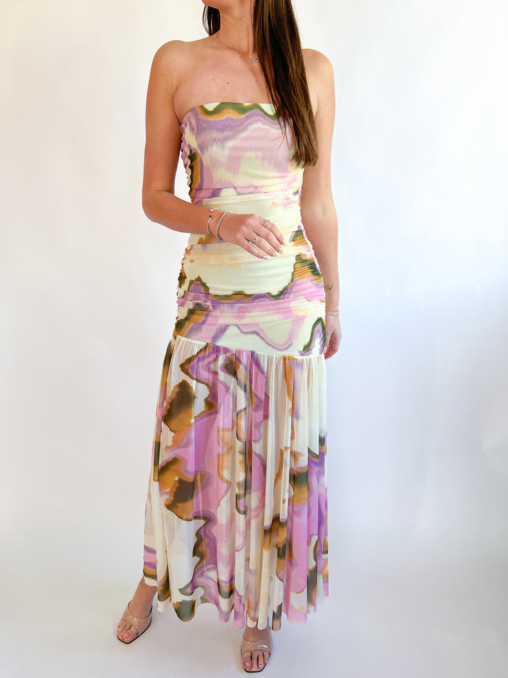 Abito Midi Busto Steve Madden Sophia-Rose – Stampa Farfalla Toile, Vestito Elegante Donna Taglia 44