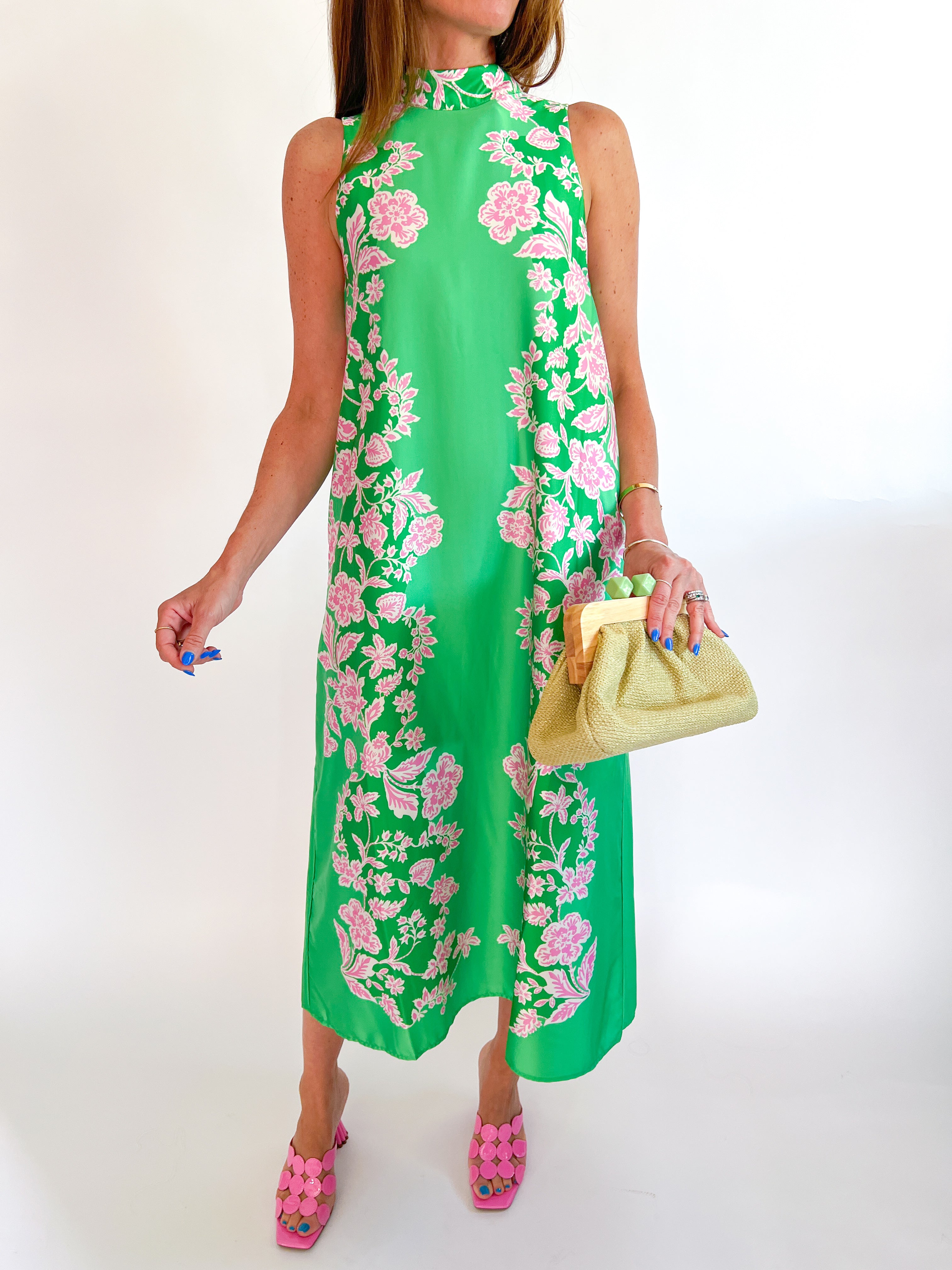 green floral black tie dress Plus Size Green Floral Maxi Dress Lady Black Tie Fresh Blossom Green Floral Maxi Dress Size