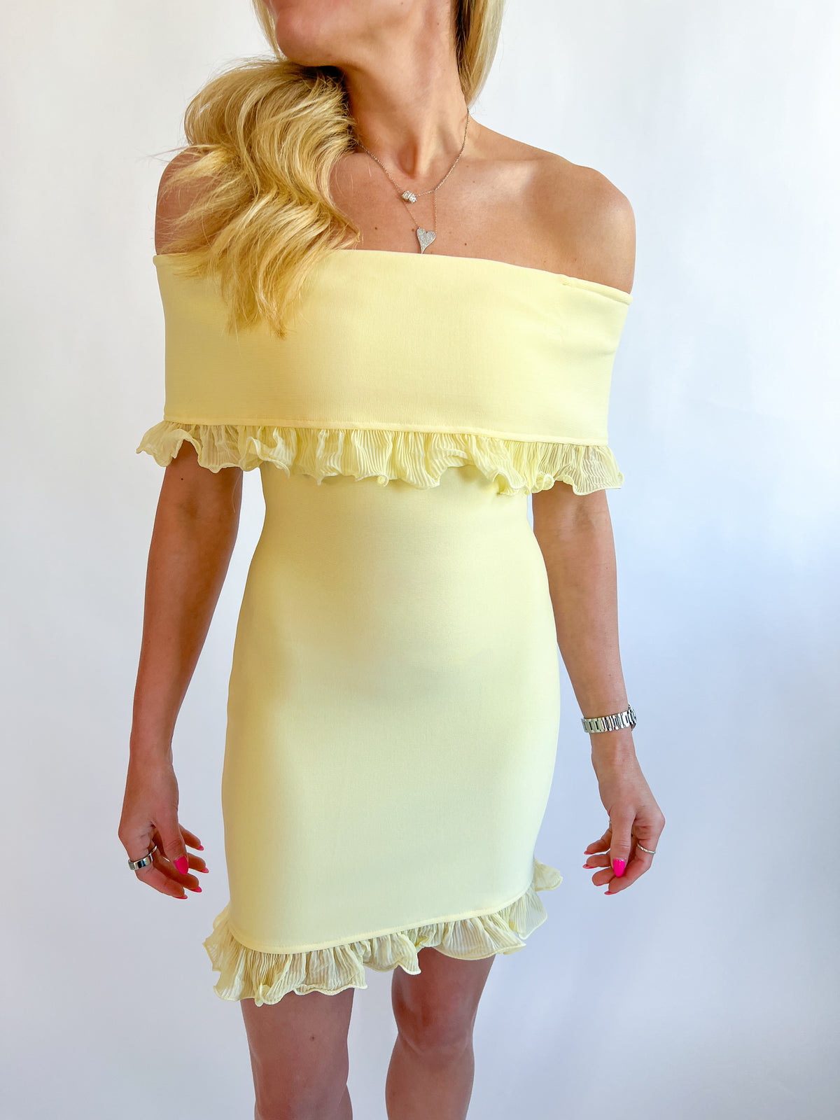 lemon cocktail dress Lemon Floral Jacquard Dress 6 / Lemon Drop