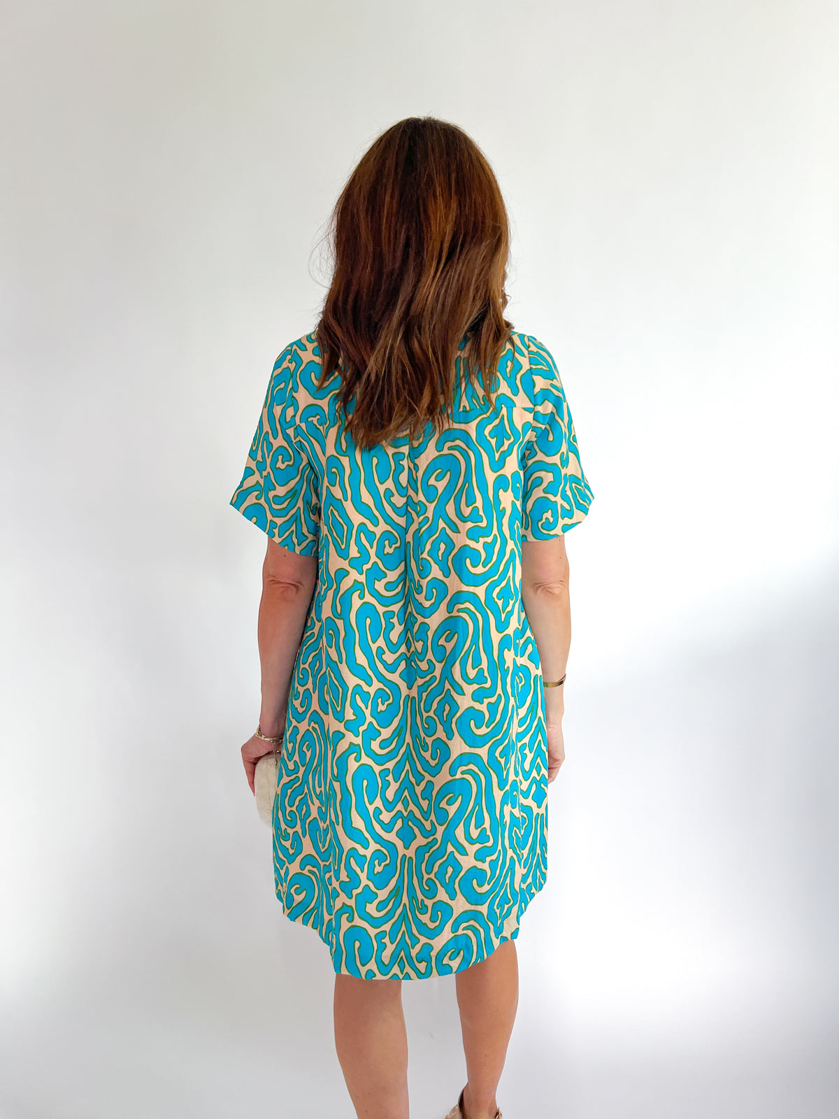 blue shift dress short sleeve Delray Short Sleeve Shift Dress S