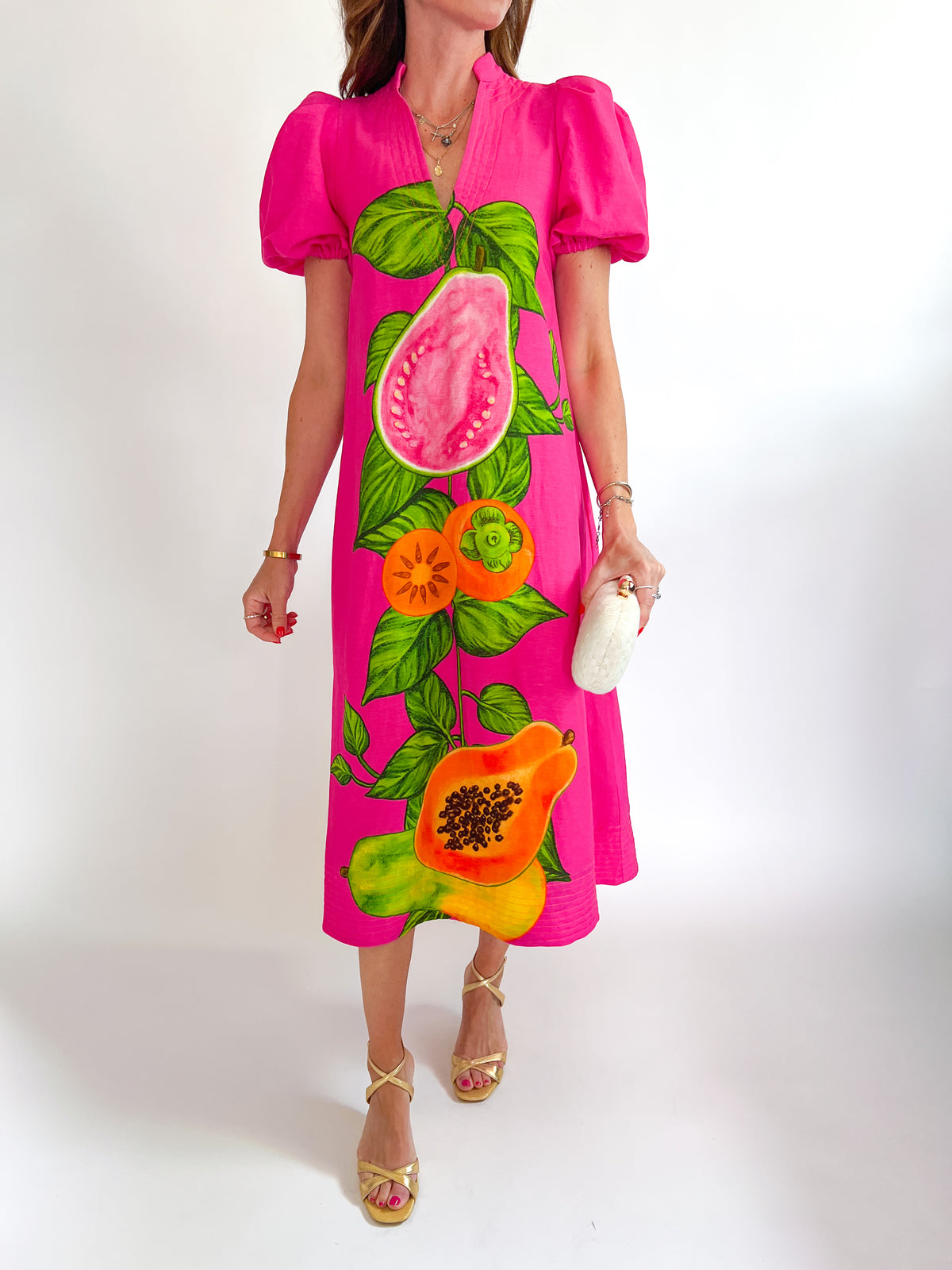 pink floral puff sleeve midi dress Pink Floral Chiffon Puff Sleeve Plus Midi Dress