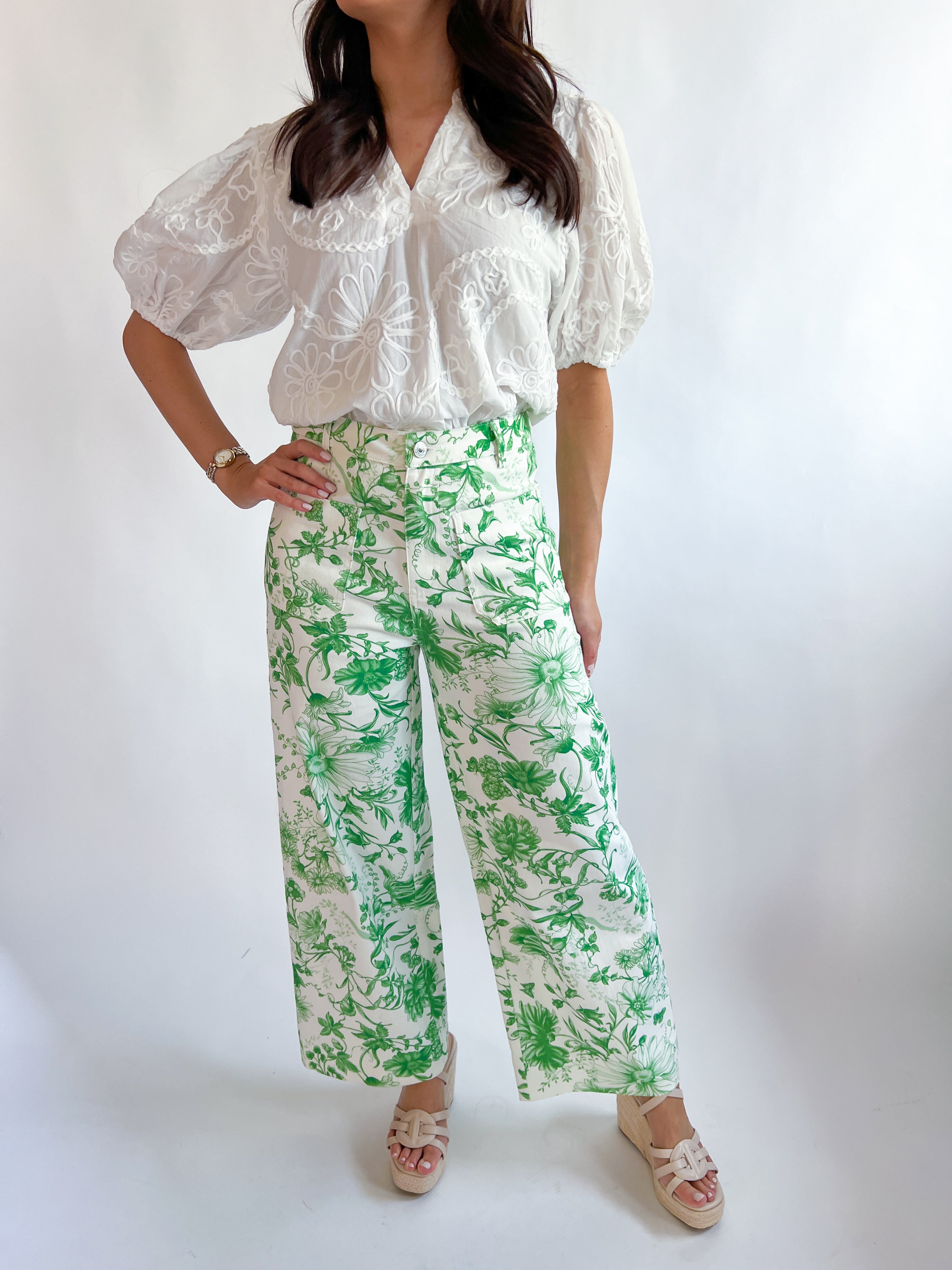 Adler Floral Print Wide Leg Pants