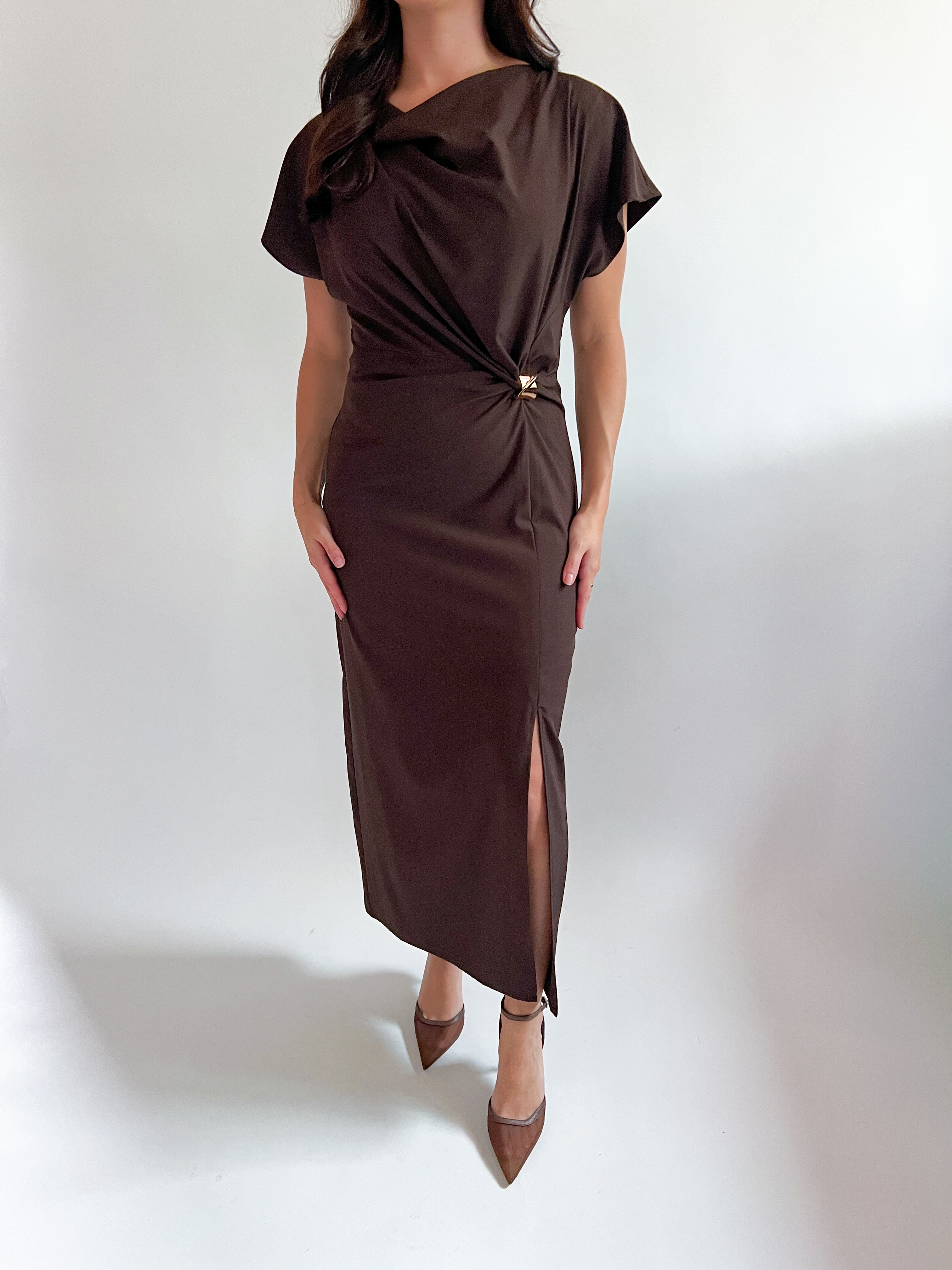 Vanessa Cowl Neck Midi Dress