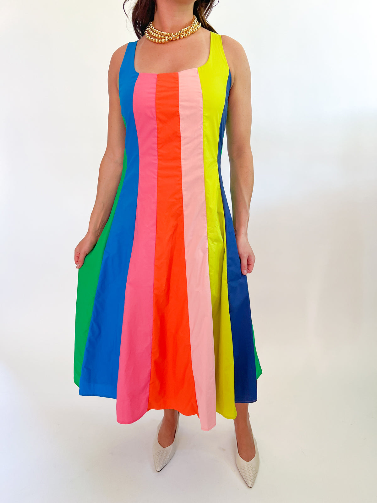 colorblock midi dress Sweet Macarons Colorblock Midi Dress L / sky blue