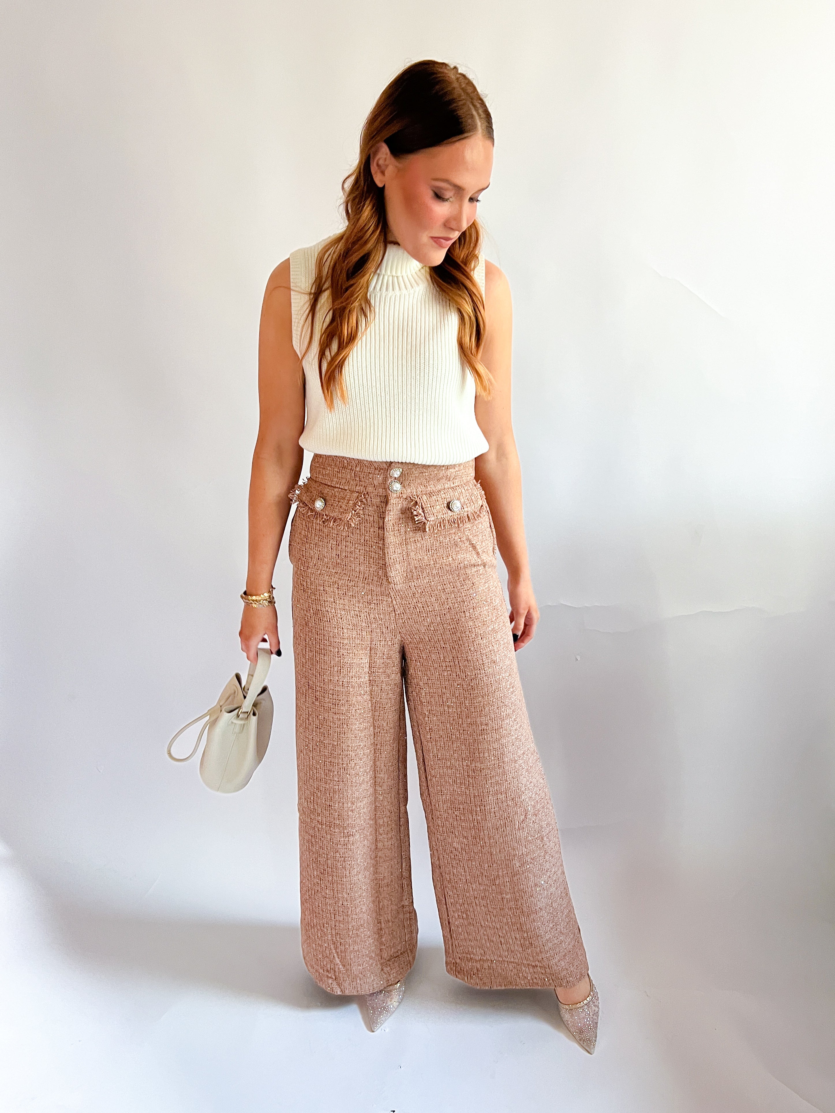melt the lady tweed short pants wh×bk Tweed shorts