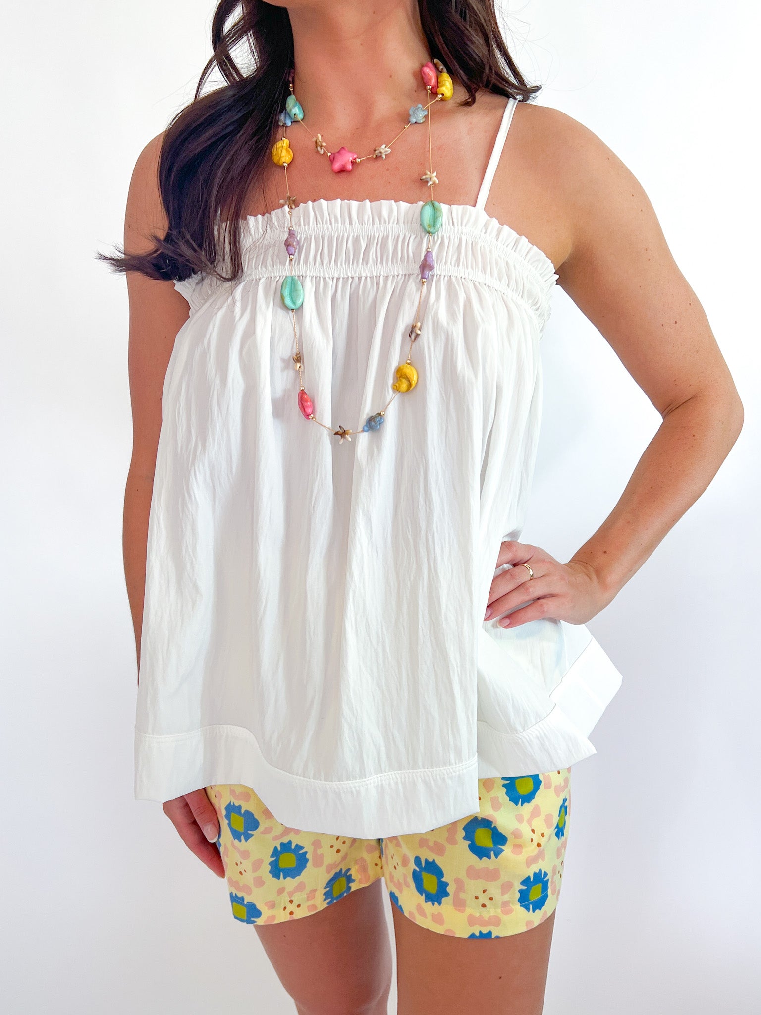 Smocked Flowy Tank Top