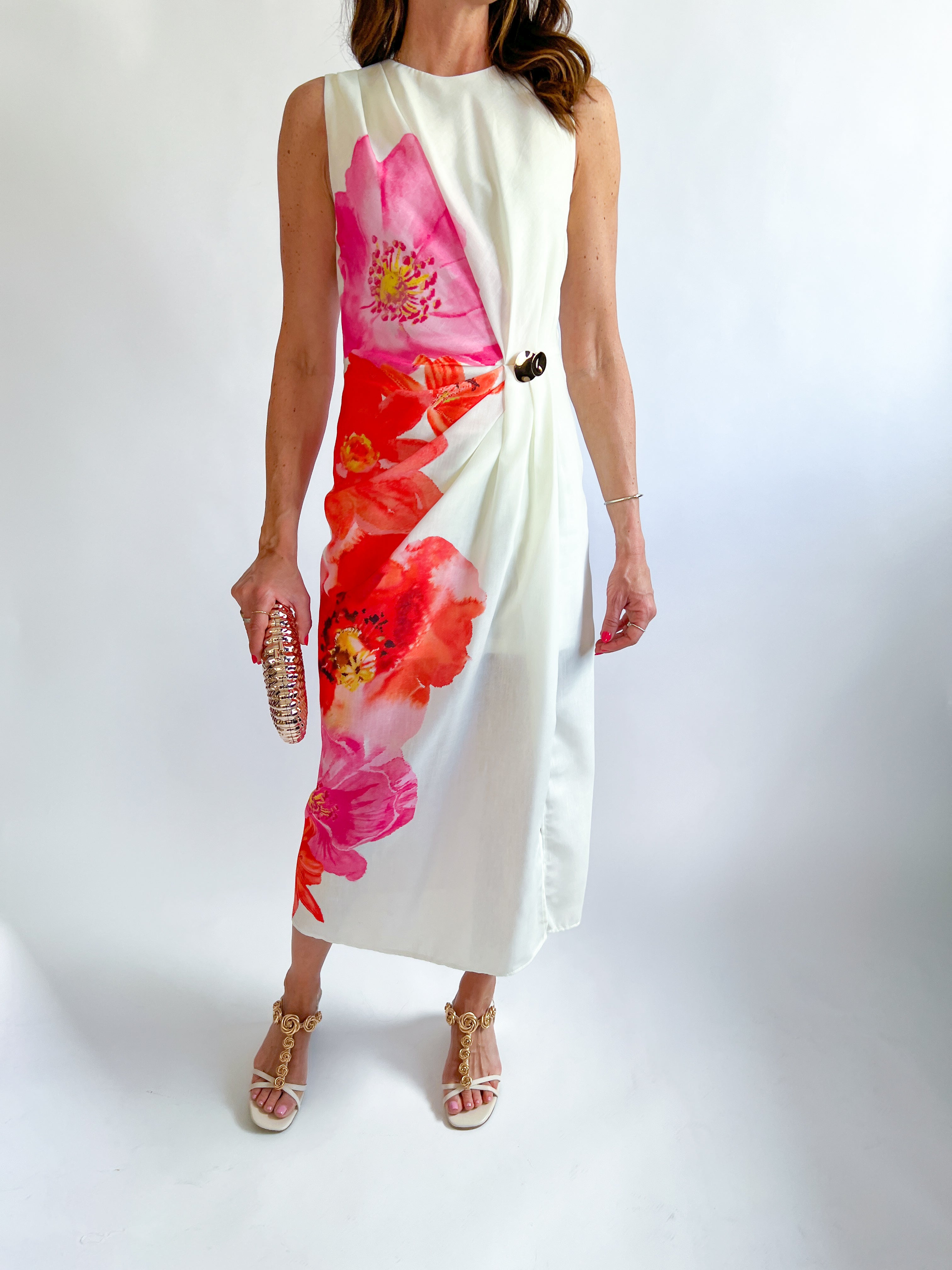 Floral Detailed Midi Dress