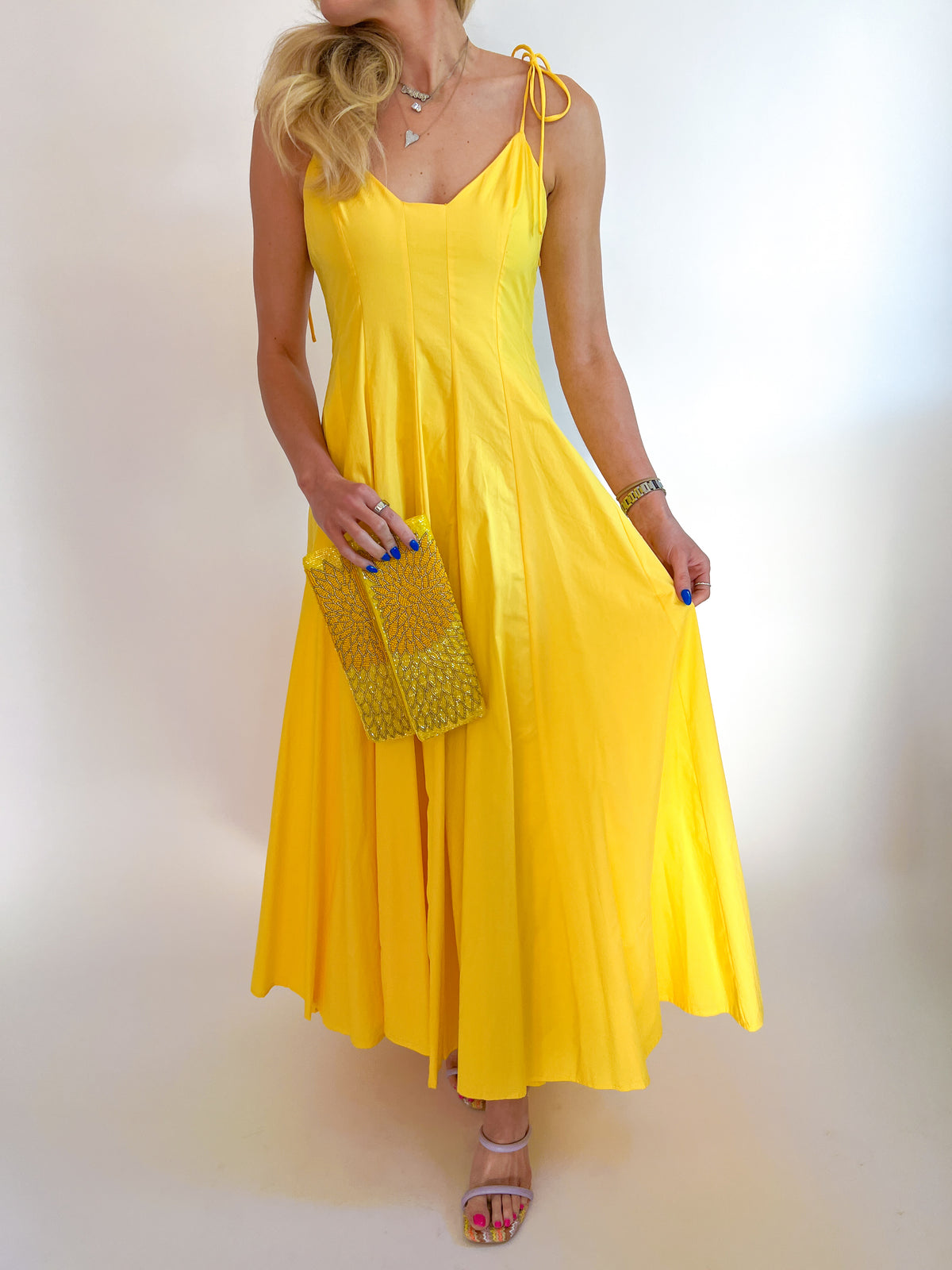 Fit & Flare Yellow Maxi Dress Yellow / S Fit & Flare Yellow Maxi Dress Yellow / S