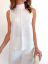 Solid Center Seam Mock Neck Top