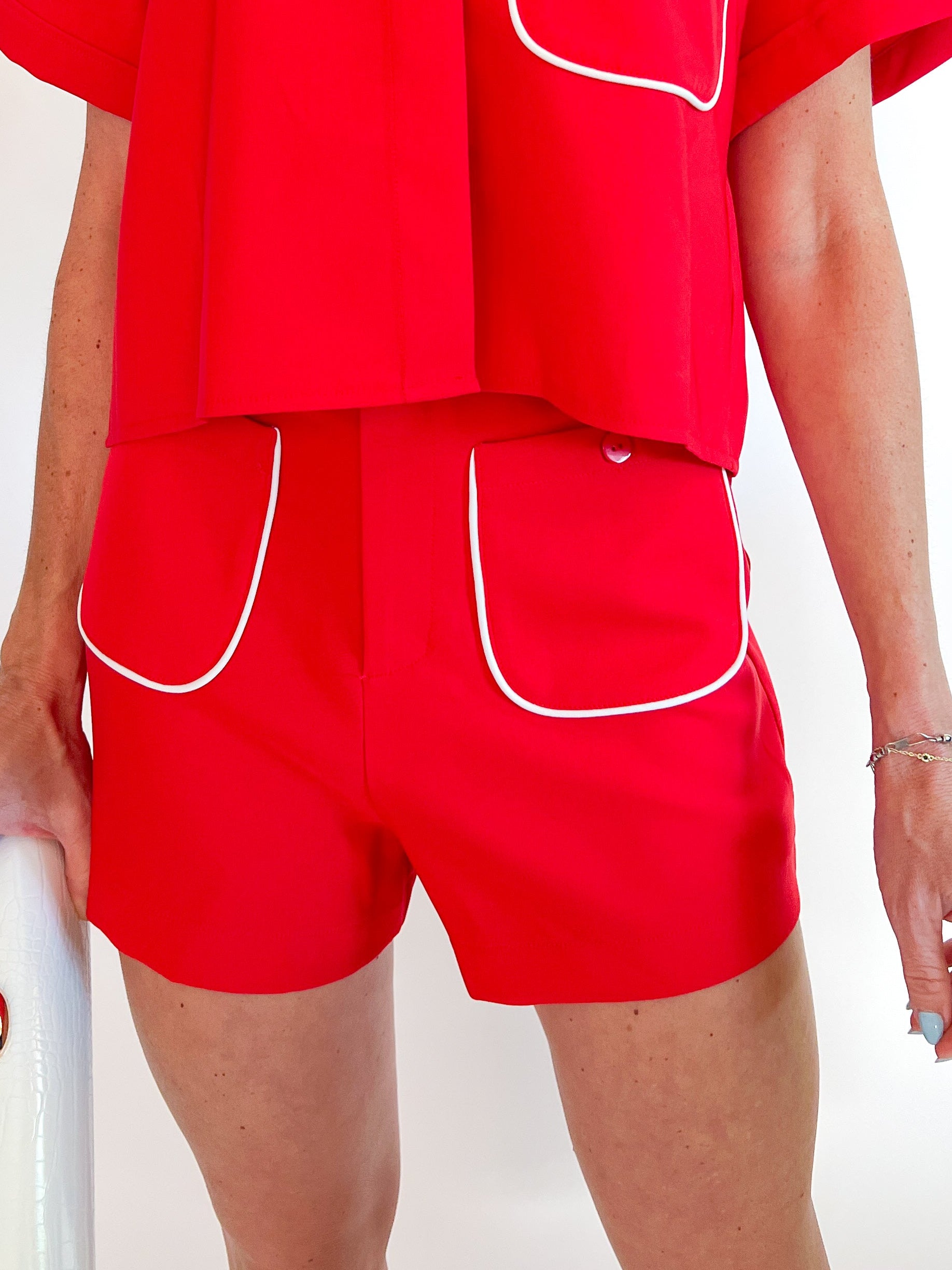 High Waist Front Pocket Shorts