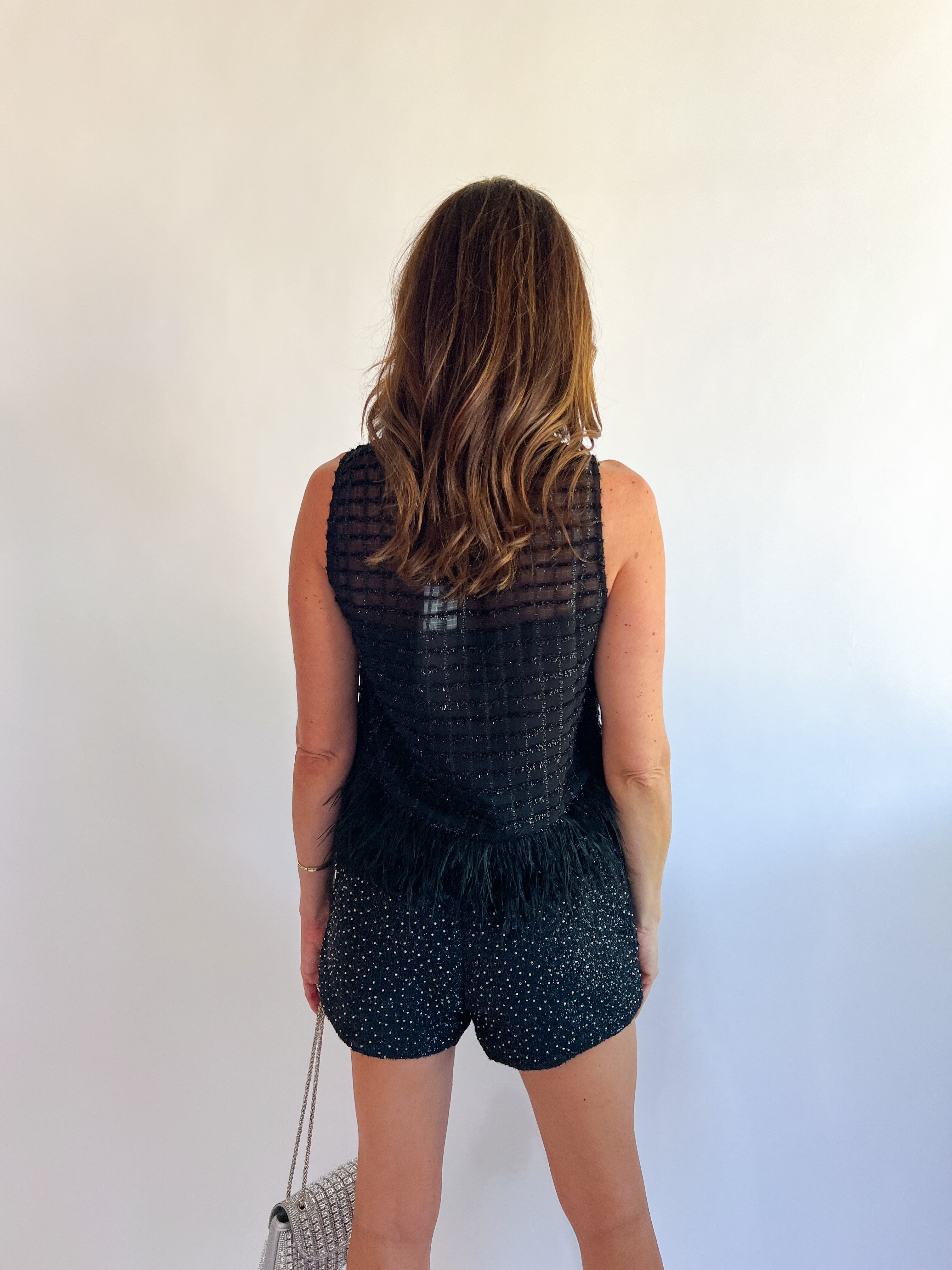 トップス efu FEATHER SLEEVELESS TOP Etheos Feather Sleeveless Top – Swoon Boutique New Orleans