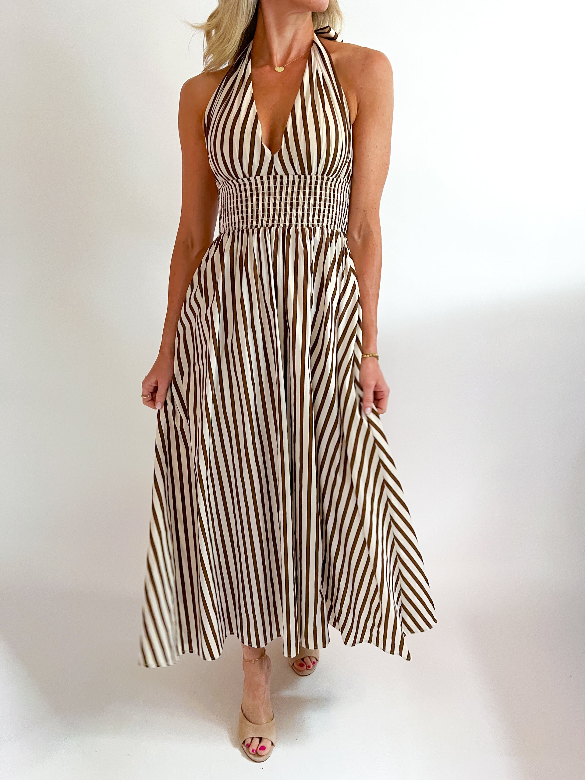 astr sunny pleated midi dress Striped Woven Midi Dress – Swoon Boutique New Orleans