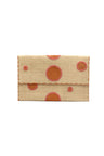 Capri Polka Dot Straw Envelope Clutch Purse