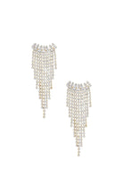 Gold-plated crystal fringe drop earrings