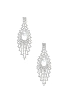 Silver-plated crystal chandelier drop earrings