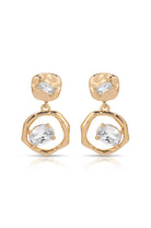18k gold-plated organic shape crystal drop earrings