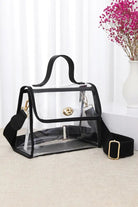 Clear stadium crossbody bag with gold hardware