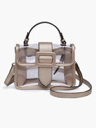 Clear stadium bag with gold metallic trim