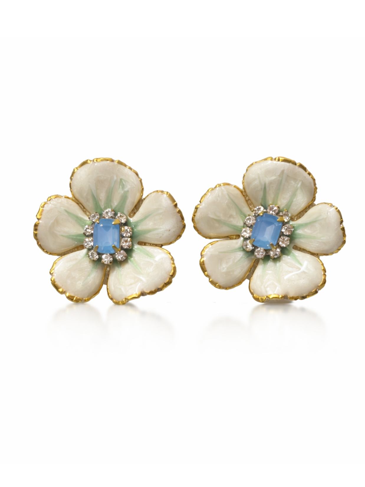 Handpainted Small Flower Earrings