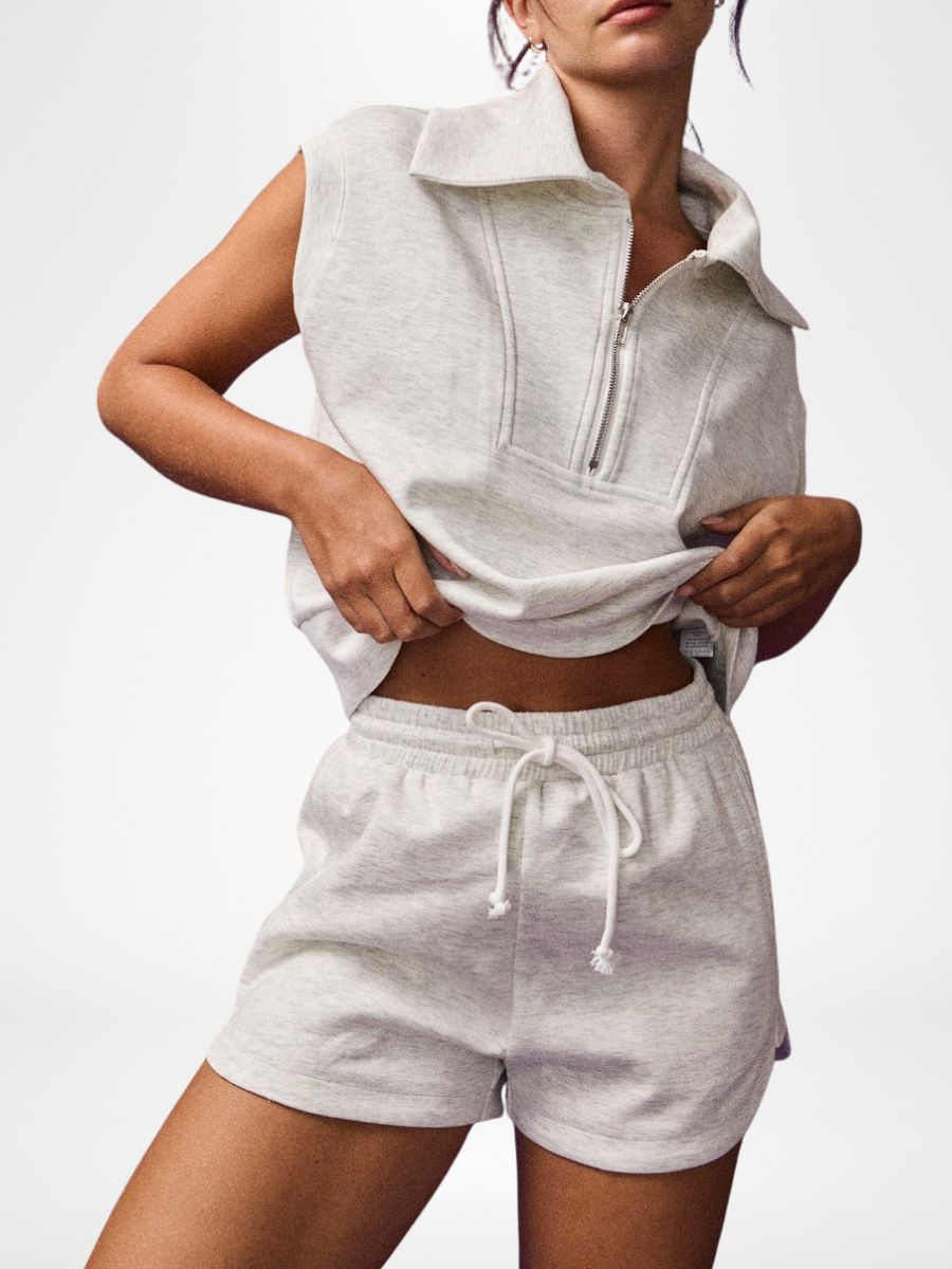 Blake Cropped Sweatshirt And Shorts Set