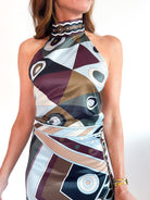 Abstract Geometric Halter Skirt Set - Swoon Boutique New Orleans