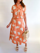 Abstract Print A Line Midi Skirt - Swoon Boutique New Orleans